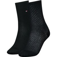 2er Pack TOMMY HILFIGER Diamond Structure Socken Damen 001 - black 35-38 von Tommy Hilfiger