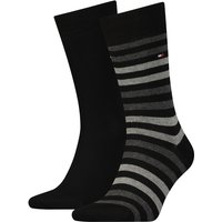 2er Pack TOMMY HILFIGER Duo Stripe Socken Herren 200 - black 43-46 von Tommy Hilfiger