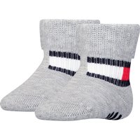 2er Pack TOMMY HILFIGER Flag Baby-Socken 002 - light grey melange 15-18 von Tommy Hilfiger