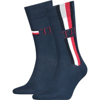 2er Pack TOMMY HILFIGER Iconic Stripe Socken Herren 002 - navy 43-46 von Tommy Hilfiger