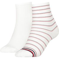 2er Pack TOMMY HILFIGER Preppy kurze Socken Damen 001 - white 35-38 von Tommy Hilfiger