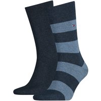 2er Pack TOMMY HILFIGER Rugby Stripe Socken Herren 356 - jeans 39-42 von Tommy Hilfiger