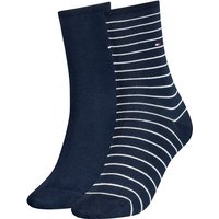 2er Pack TOMMY HILFIGER Small Stripe Socken Damen 003 - midnight blue 35-38 von Tommy Hilfiger