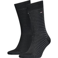 2er Pack TOMMY HILFIGER Small Stripe Socken Herren 200 - black 39-42 von Tommy Hilfiger