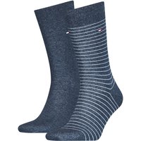 2er Pack TOMMY HILFIGER Small Stripe Socken Herren 356 - jeans 43-46 von Tommy Hilfiger