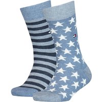 2er Pack TOMMY HILFIGER Stars and Stripes Socken Kinder 356 - jeans 31-34 von Tommy Hilfiger
