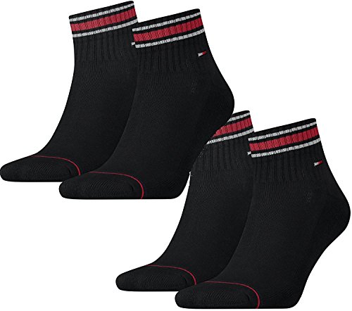 Tommy Hilfiger Herren Sport Quarters Socken Sportsocken MIT FROTTEESOHLE 4er Pack (Iconic schwarz, 43-46) von Tommy Hilfiger