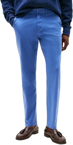 Tommy Hilfiger Herren Chino Hose Core Harlem Essential Twill Relaxed Fit, Blau (Angora Blue), 32W/30L von Tommy Hilfiger