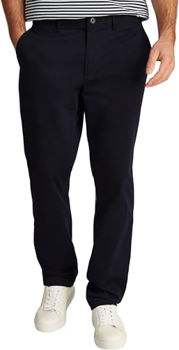 Tommy Hilfiger Herren Chino Hose Denton Satin Straight Fit, Blau (Desert Sky), 36W/29L von Tommy Hilfiger