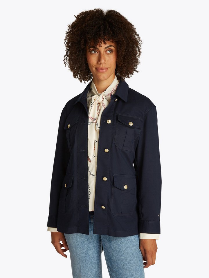 Tommy Hilfiger Outdoorjacke GOLD BUTTON UTILITY JACKET mit goldfarbenem Knopf von Tommy Hilfiger