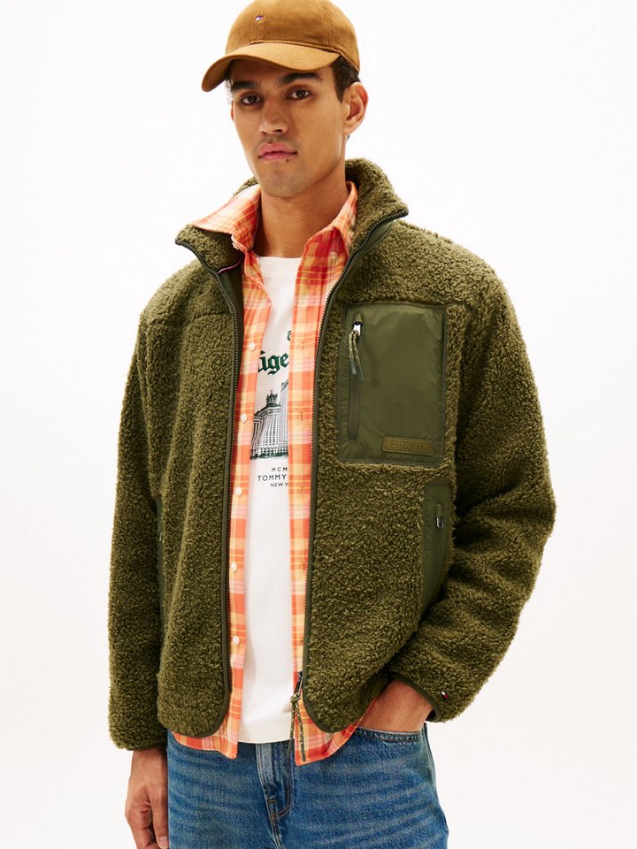 Tommy Hilfiger Sweatjacke TEDDY FLEECE ZIP THROUGH Übergangsjacke Herbstjacke Teddy Plüsch Soft Jacke von Tommy Hilfiger
