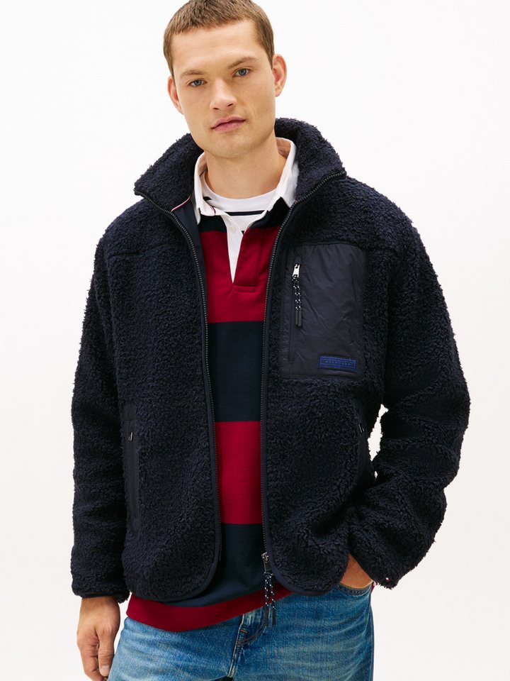 Tommy Hilfiger Sweatjacke TEDDY FLEECE ZIP THROUGH Übergangsjacke Herbstjacke Teddy Plüsch Soft Jacke von Tommy Hilfiger