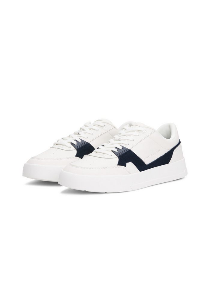 Tommy Hilfiger TH COURT CRAFT LTH Sneaker, Freizeitschuh, Halbschuh, Schnürer im Kontrastlook von Tommy Hilfiger