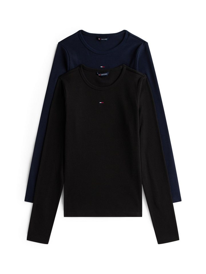 Tommy Jeans Langarmshirt TJW 2PACK SLIM ESSENTIAL RIB LS (Packung, 2-tlg., 2er-Pack) in Rippoptik, mit Logostickerei von Tommy Jeans