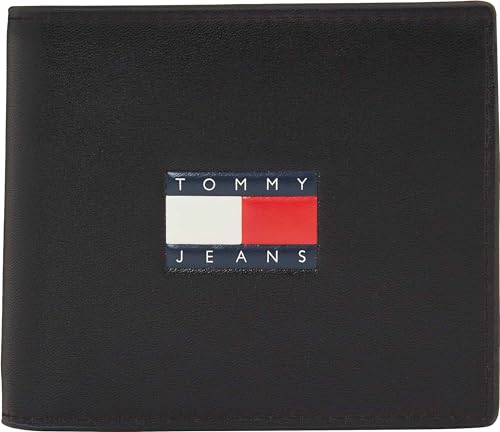 Tommy Jeans TJM Heritage Leather CC & Coin Geldbörse, schwarz von Tommy Jeans
