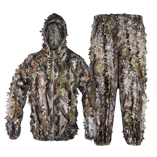 Tongcamo Jagd Ghillie Tarnanzug 3D Bionic Anzug Tarnkleidung Camouflage für Jagd Wildtierfotografie Vogelbeobachtung- 3D Baum Camo Bionic Setr, M/L(fit Tall 1,58-1,83m) von Tongcamo