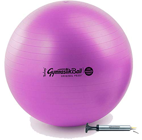 Tonkey PEZZI Ball Standard 65 cm Purple Gymnastikball Sitzball inkl. Pezziball Pumpe von Tonkey