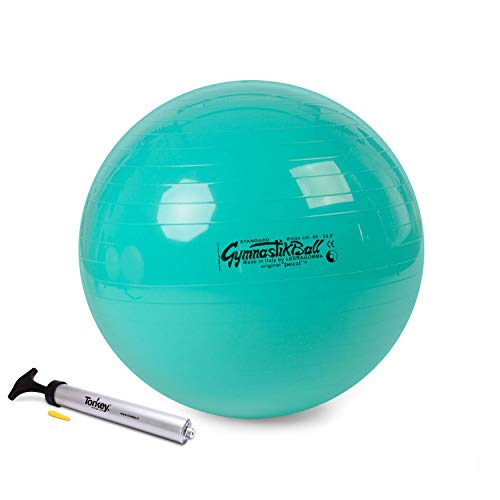Tonkey Pezzi Ball Standard Gymnastikball Sitzball inkl Pezziball Pumpe (65 cm, grün mit Pumpe) von Tonkey