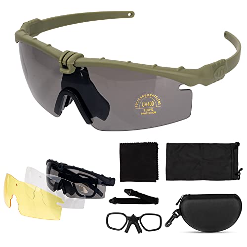 ToopMount Sportbrille Anti-Beschlag-Schutzbrille, Brille, Fahrerbrille Anti-UV400-Schutzbrille für Radfahren, Wandern und Schießen (Green) von ToopMount