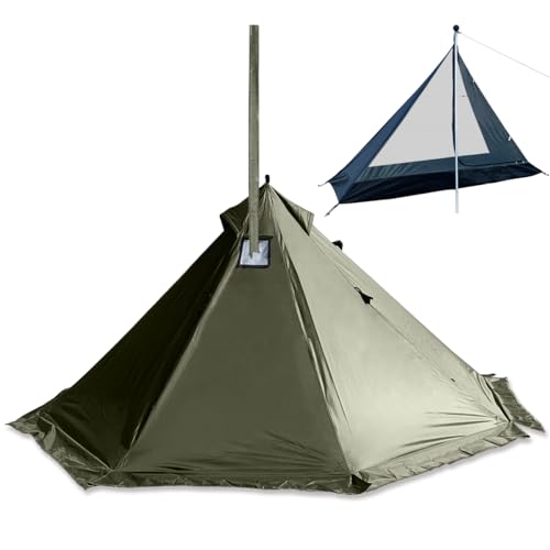 Top Lander Camping Hot Zelt mit Holzofen Jack 1 Person Winter Tipi Zelt 4 Saison Backpacking Zelt für Überleben Jagd Militär Angeln von Top Lander