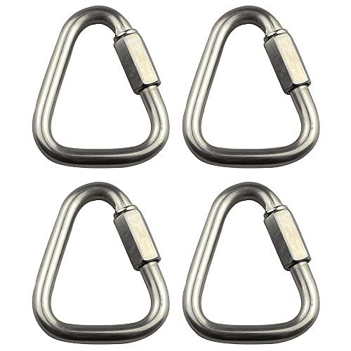 Carabiner -Schnalle, 4pcs 3,5 -mm -Dreiecksverbindungsketten, Edelstahl -Dreieck Schnalle Klettern Carabiner Schnellanschluss, Federschnappschaltungs -Clip -Haken -Schraube Gate Schnalle von TopHomer