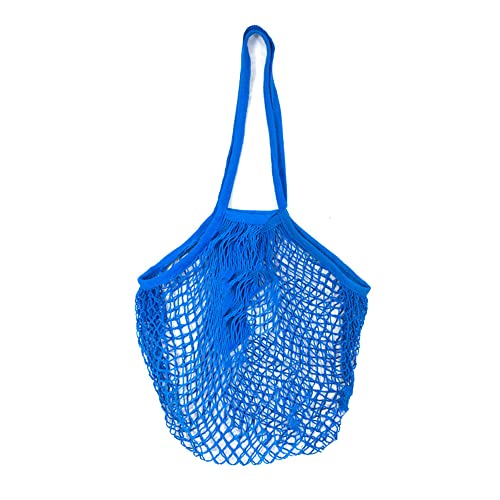 Einkaufstasche aus Baumwolle, wiederverwendbar, für Lebensmittel, Netzbeutel, tragbar, Netzstoff, Baumwolle, für Obst, Gemüse, Aufbewahrung (blau) von TopHomer