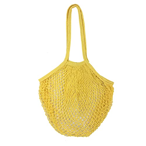 TopHomer Einkaufsnetz Netze Tasche Kartoffelsack Wiederverwendbar Einkaufstasche für Sandspielzeug, Obst, Gemüse, 1 Stück Gelb von TopHomer