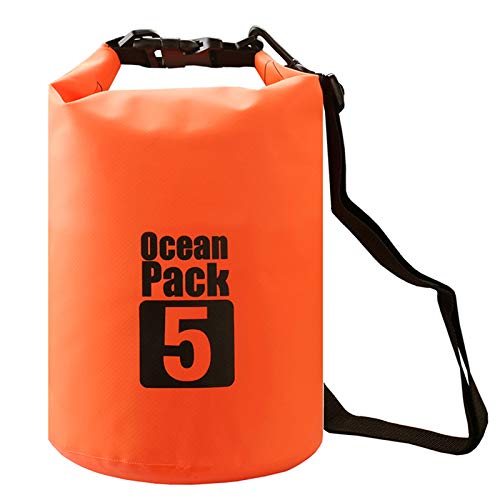 2 l/5L-/10l/15L/20L/30L 500D Tarpaulin heavey-duty PVC Wasserdicht Dry Bag Sack Für Kajak/Bootsleine/Kanu/Angeln/Rafting/Schwimmen/Camping/Snowboarden, Orange von TopSupplier