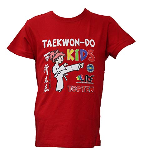 T-Shirt für Kinder „ITF Kids“ für Kinder - Gr. XXS = 140 cm, rot von TopTen