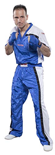 T-Shirt mit V-Ausschnitt zum Kickboxen „Kickboxjacke Mesh“ - blau-Weiss, Gr. XL von TopTen