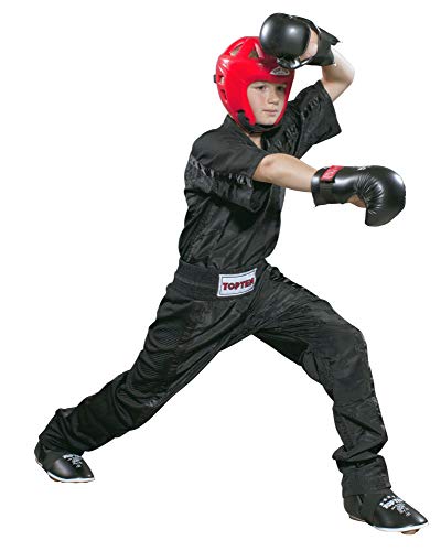 T-Shirt mit V-Ausschnitt zum Kickboxen „Kickboxjacke Mesh“ - schwarz-schwarz, Gr. XL von TopTen