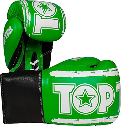 Boxhandschuhe „Roundup“ - 14 oz, grün-Weiss von TOP TEN