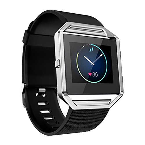 TopTen, Ersatz-Armband für Fitbit-Blaze-Smartwatch, verstellbar, aus weichem Silikon M Schwarz von TopTen