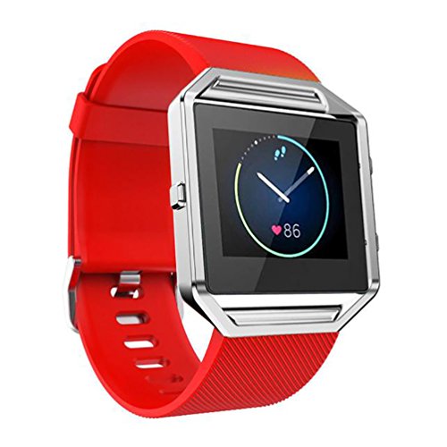 TopTen, Ersatz-Armband für Fitbit-Blaze-Smartwatch, verstellbar, aus weichem Silikon M rot von TopTen