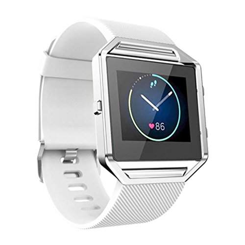 TopTen, Ersatz-Armband für Fitbit-Blaze-Smartwatch, verstellbar, aus weichem Silikon M weiß von TopTen