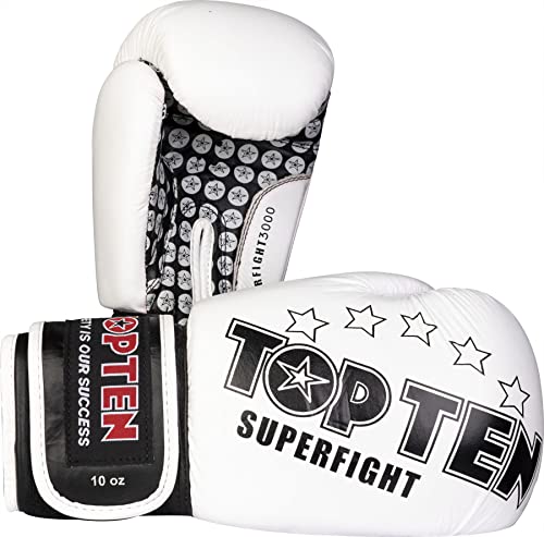 Boxhandschuhe „Superfight 3000“ - Weiss, 10 oz von TOP TEN