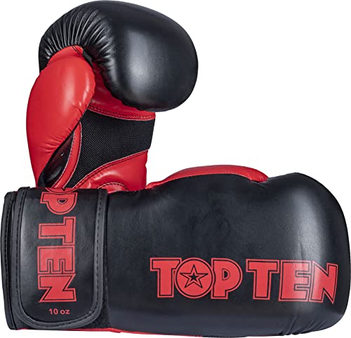 Boxhandschuhe „XLP“ - 10 oz, schwarz-rot von TOP TEN