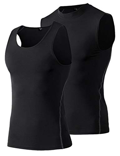 TopTie Kompressionsunterwäsche Figurformendes Unterhemd Herren Tanktop für Männer Sport Fitness Bodyshaper Bauchweg Pack ärmellos Kurzarm Lange Ärmel Set A XL von TopTie