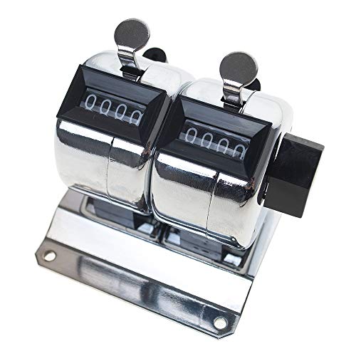 TopTie Handzähler mit 2 Einheiten Metall Zähler Klicker Counter 4-Stellige Zähler für Golf, Reihen von TopTie