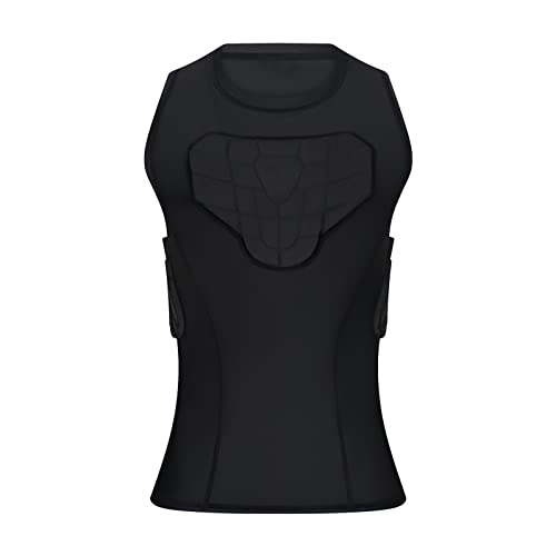 Girls Padded Sports Vest, Compression Shock Guard Shirt, Football Protective Pads for Goalkeeper Paintball Airsoft and Contact Extreme Sports YXL von Topeter