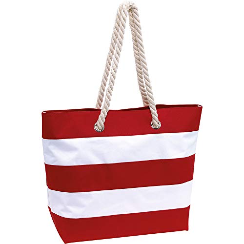 Topico Strandtasche Sylt, rot/weiß von TOPICO