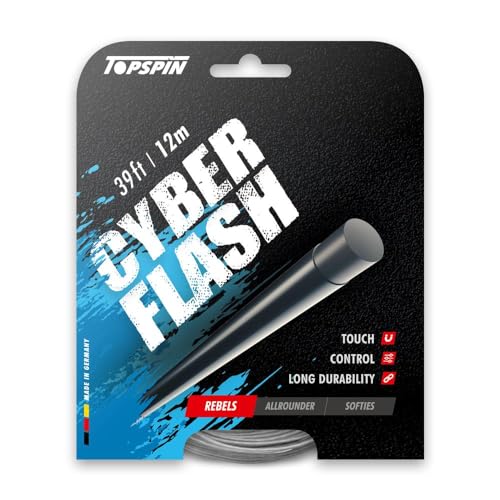 Topspin Tennissaite Cyber Flash - 12m Set 'The Classic One' Tennis-Saite für Gute Power und Spin Eigenschaften, Saitenstärke:1.25 mm von Topspin