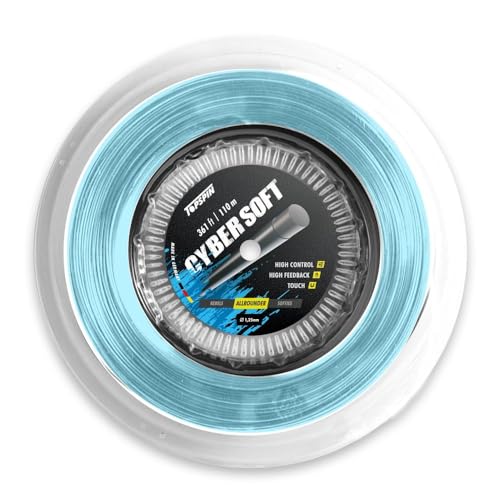 Topspin Tennissaite Cyber Soft - 110m 'Everybody´s Darling' Tennis-Saite für exzellente Kontrolle, Saitenstärke:1.25 mm von Topspin