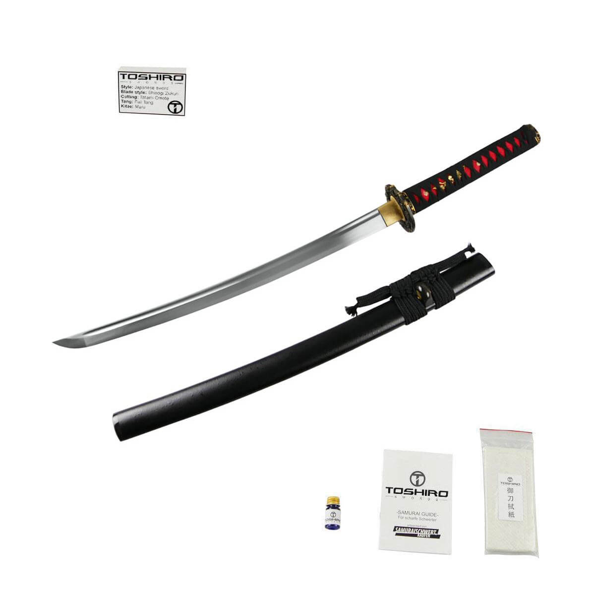 Samuraischwert Sakura Ishime Wakizashi Kohlenstoffstahl Metall scharf von Toshiro Swords