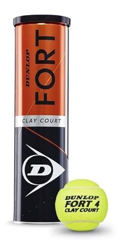 Tosol Dunlop Tennisbälle 4 x 4TIN Fort Clay Court Tennisball offizielle Spielbälle Wettkampfball inkl Motivations-Beileger (Fort Clay Court) von Tosol