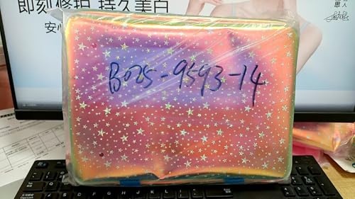 TotePrint Sternmuster PVC wasserdichte Handtasche Make-up-Tasche für Make-up-Pflegeprodukte enthalten 11,8 "x5.12" x8.26" (Holographic Blue+Stars) von TotePrint