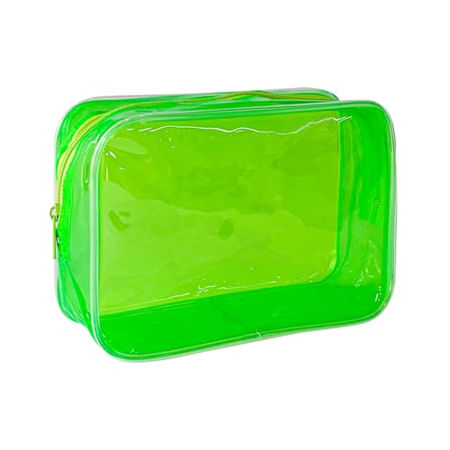 TotePrint Transparente PVC-Kulturbeutel in 1 leuchtenden Farben, große Kapazität (grün- 1 PCS) von TotePrint