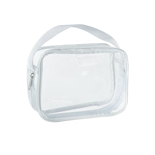 TotePrint Transparente wasserdichte Vinyl-Handtasche Make-up Wasserdicht Schulter Tote Bag 11.8'' ×5.12'' ×8.26'' (Transparent) von TotePrint
