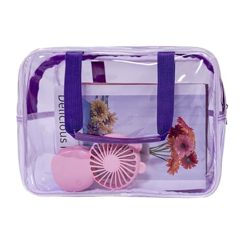 TotePrint Violett wasserdichte Vinyl-Handtasche Make-up Wasserdicht Schulter Tote Bag 11.8'' ×5.12'' ×8.26'' (Violett) von TotePrint