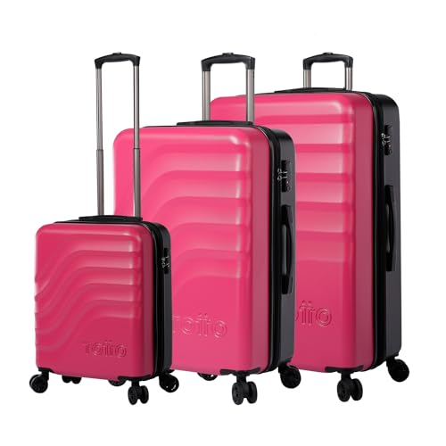 TOTTO - Hartschalenkoffer-Set - Bazy - Deco Rose - Rosa - DREI Koffergrößen - 360 Rollen - TSA-System - Polyesterfutter, Rosa, TRAVEL von Totto